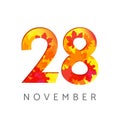 28 numbers autumn logo