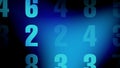 Random numbers on blue exploring algorithmic beauty of numerical data science and counting through captivating design of digital