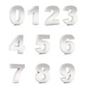 Numbers chromium silver Royalty Free Stock Photo