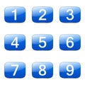 Numbers Counting Square Vector Blue Icon