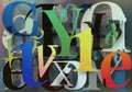 And numbers create a dynamic collage, showcasing an array of fonts Royalty Free Stock Photo