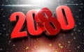 Numbers 2080 3D. Royalty Free Stock Photo