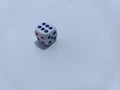 Numbers on the dice that are placed on a white background