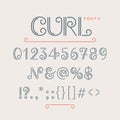 Numbers and extra characters for a font. Royalty Free Stock Photo