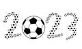 2023 numbers filled with lot of soccer balls. Banner design. Sport concept Royalty Free Stock Photo