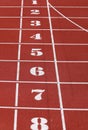 numbers of finishline at running track Royalty Free Stock Photo