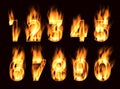 Numbers in the fire. The alphabet in the flame.