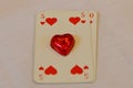 50 heart play chocolate card