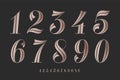 Numbers font. Classical elegant font