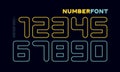 Numbers font. Sport font with numbers and numeric