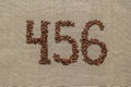 Numbers four, five, six from coffee beans