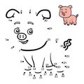 Numbers game for children. Little pig Royalty Free Stock Photo