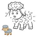 Numbers game for children. Little sheep