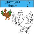 Numbers game with contour. Little cute duck. Royalty Free Stock Photo