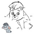 Numbers game, dot to dot education game for children, rabbit Royalty Free Stock Photo