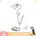 Numbers game, education game for children, Chinstrap penguin