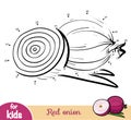 Numbers game, education game for children, Red onion