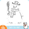 Numbers game, education game for children, Snowman