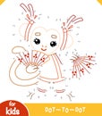 Numbers game, education dot to dot game for children, Chinese new year character monkey