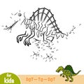 Numbers game, education game for children, Spinosaurus