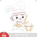 Numbers game, education dot to dot game, Chinese new year character rabbit and drum Tanggu