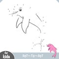 Numbers game, education dot to dot game, Freshwater Amazon dolphin Royalty Free Stock Photo