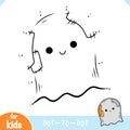 Numbers game, education dot to dot game for kids, Ghost character