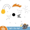 Numbers game, education dot to dot game for kids, Monkfish
