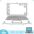 Numbers game, education dot to dot game, Laptop computer Royalty Free Stock Photo