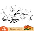 Numbers game, education game for children, Saturn peach Royalty Free Stock Photo