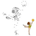 Numbers game, The gymnast with a ball Royalty Free Stock Photo