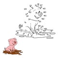Numbers game (pig and puddle) Royalty Free Stock Photo