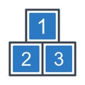 Numbers glyph colour vector icon