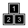 Numbers glyph flat vector icon