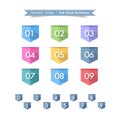 Numbers Icon set with full color vector design element, vector illustrator
