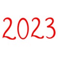 2023 numbers isolated on the white background. New year 2023