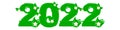 2022 numbers lettering. Green flower font. 3D realistic vector illustration Royalty Free Stock Photo