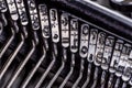 Numbers and letters on an old typewriter machine Royalty Free Stock Photo