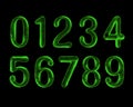 Numbers are made of green viscous liquid on black background Royalty Free Stock Photo