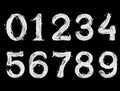 Numbers made with milk and water splashes on black background Royalty Free Stock Photo