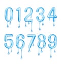 Numbers are made of viscous liquid on a white background Royalty Free Stock Photo