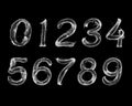 Numbers made of water splashes on a black background Royalty Free Stock Photo