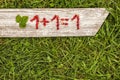 Numbers and mathematical signs from strawberries Royalty Free Stock Photo