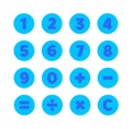 Numbers and Mathematical Symbols. Vector Icons Royalty Free Stock Photo