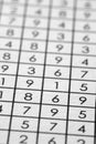 Numbers matrix on paper