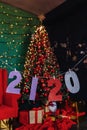 2120 numbers new year party, christmas tree Royalty Free Stock Photo