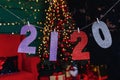 2120 numbers new year party, christmas tree Royalty Free Stock Photo