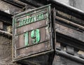 The numbers nineteen on a house Royalty Free Stock Photo