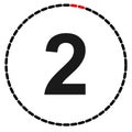 Numbers, numerals dial illustration. Time, duration and schedule concept icon. Turnaround time (TAT) icon. Counter, countdown