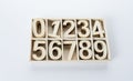 Numbers numerals from wood zero Royalty Free Stock Photo